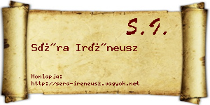 Séra Iréneusz névjegykártya